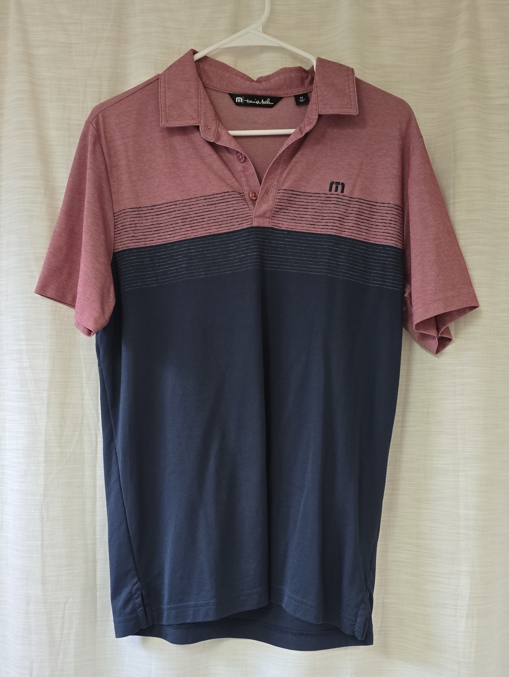 Travis Mathew Men's Two-Tone Polo - Rosewood & Navy